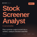Stock Screener Analyst, Corvinelle AI skill by KissMySkills, cover