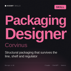 Packaging Designer, Corvinus AI skill by KissMySkills, cover