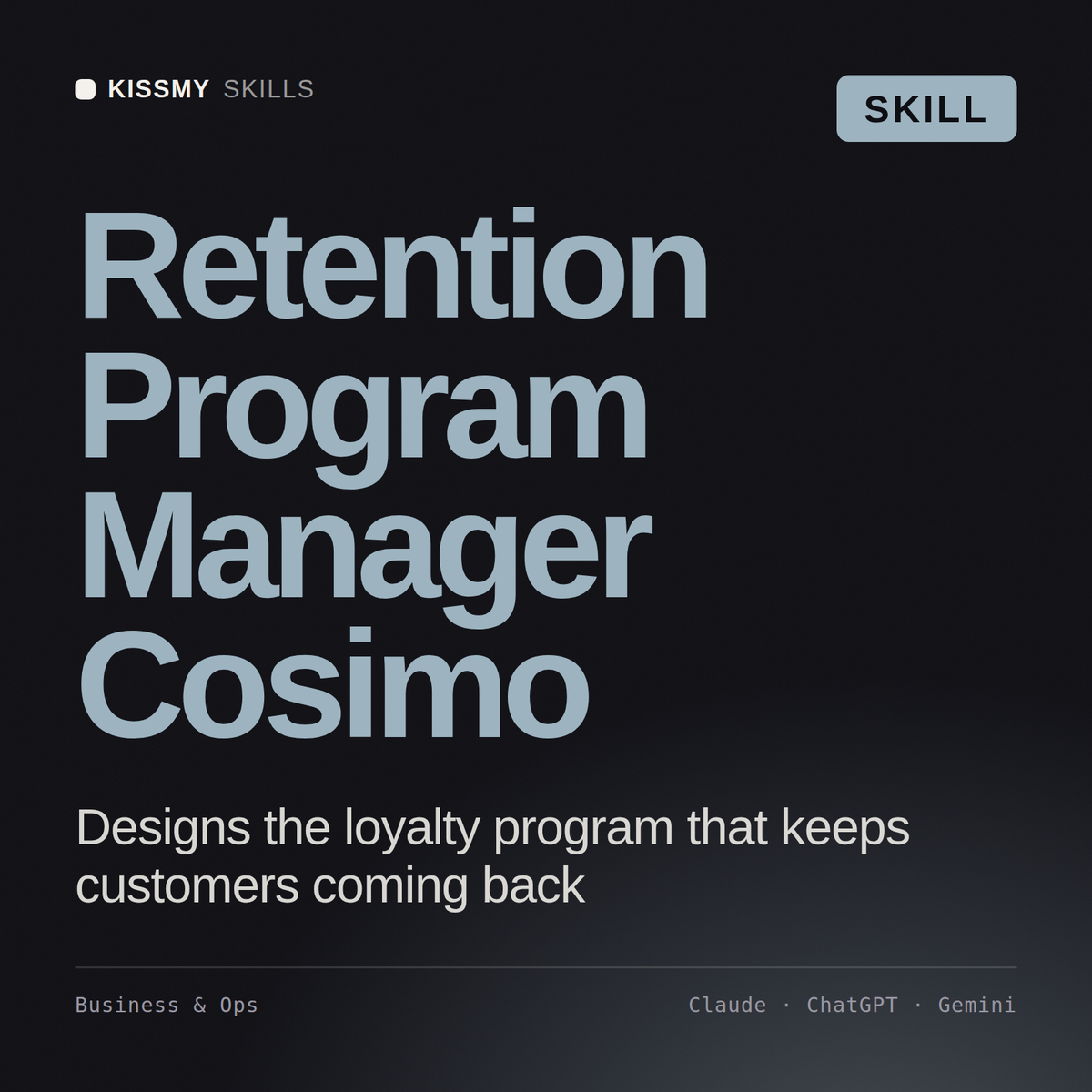 Retention Program Manager, Cosimo AI skill by KissMySkills, cover