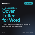 Cover Letter Template Microsoft Word - 3 Word Designs to Match Your Resume by KissMySkills, cover