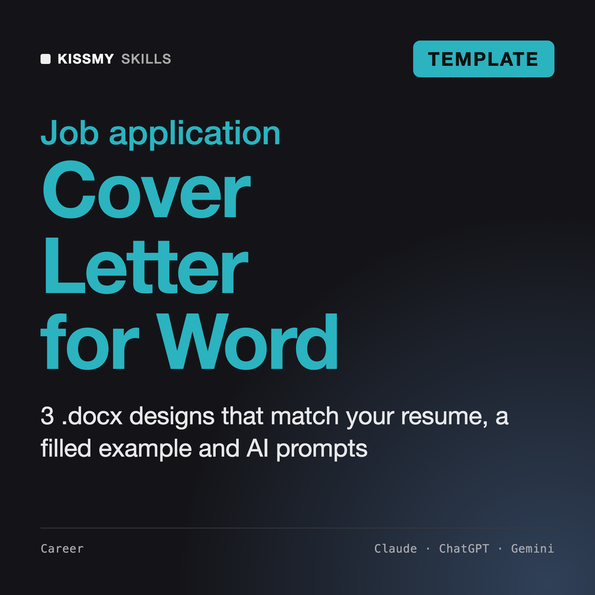 Cover Letter Template Microsoft Word - 3 Word Designs to Match Your Resume by KissMySkills, cover