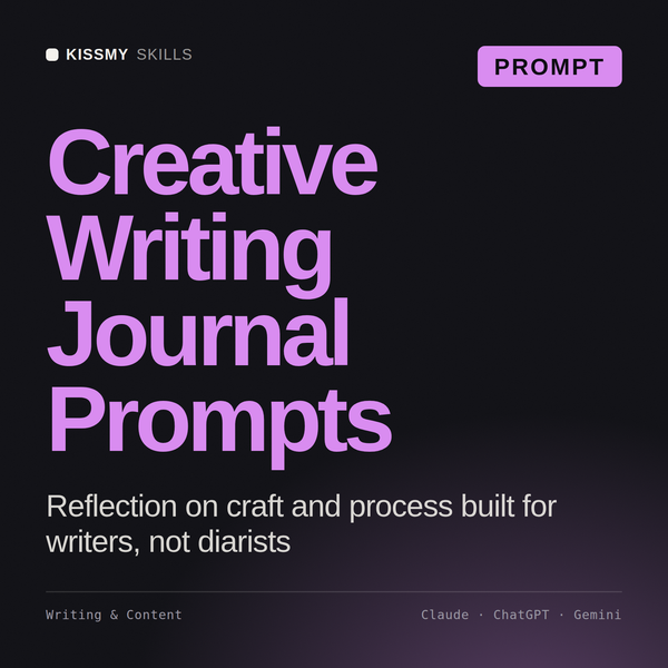 Creative Writing Journal Prompts AI prompt by KissMySkills, cover