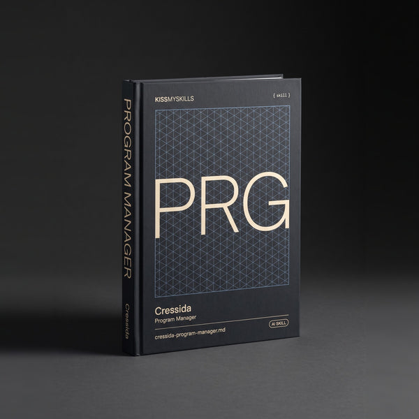 Program Manager Claude skill by KissMySkills, hardcover volume cover