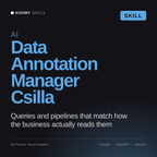 AI Data Annotation Manager, Csilla AI skill by KissMySkills, cover