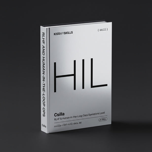 RLHF & Human-in-the-Loop Data Operations Lead Claude skill by KissMySkills, hardcover volume cover