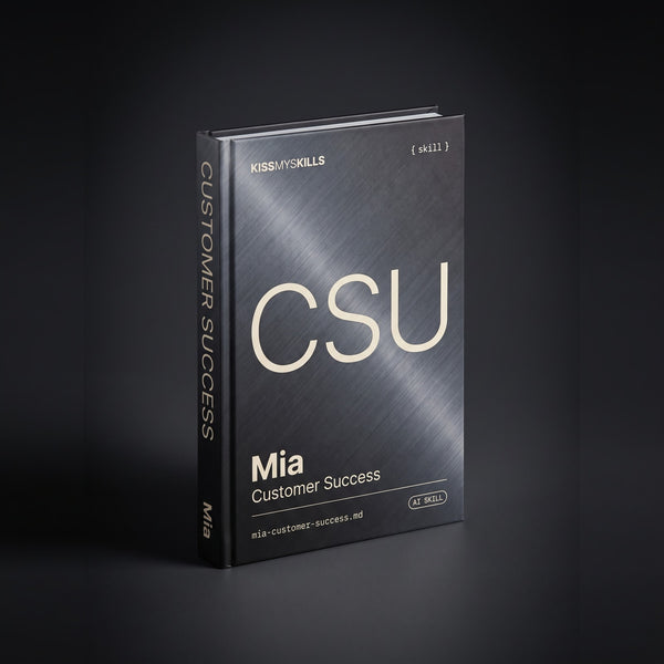 Customer Success Claude skill by KissMySkills, hardcover volume cover