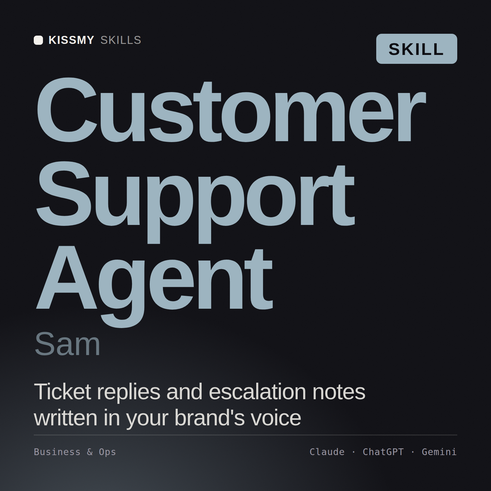 Sam - 客戶支援專員 AI Skill