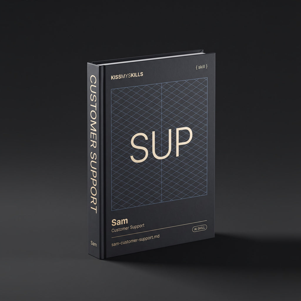 Customer Support Claude skill by KissMySkills, hardcover volume cover