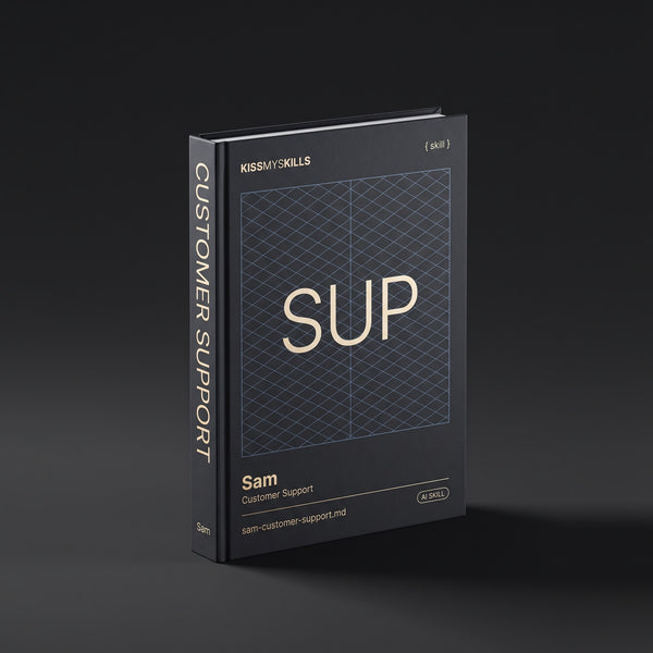 Customer Support Claude skill by KissMySkills, hardcover volume cover