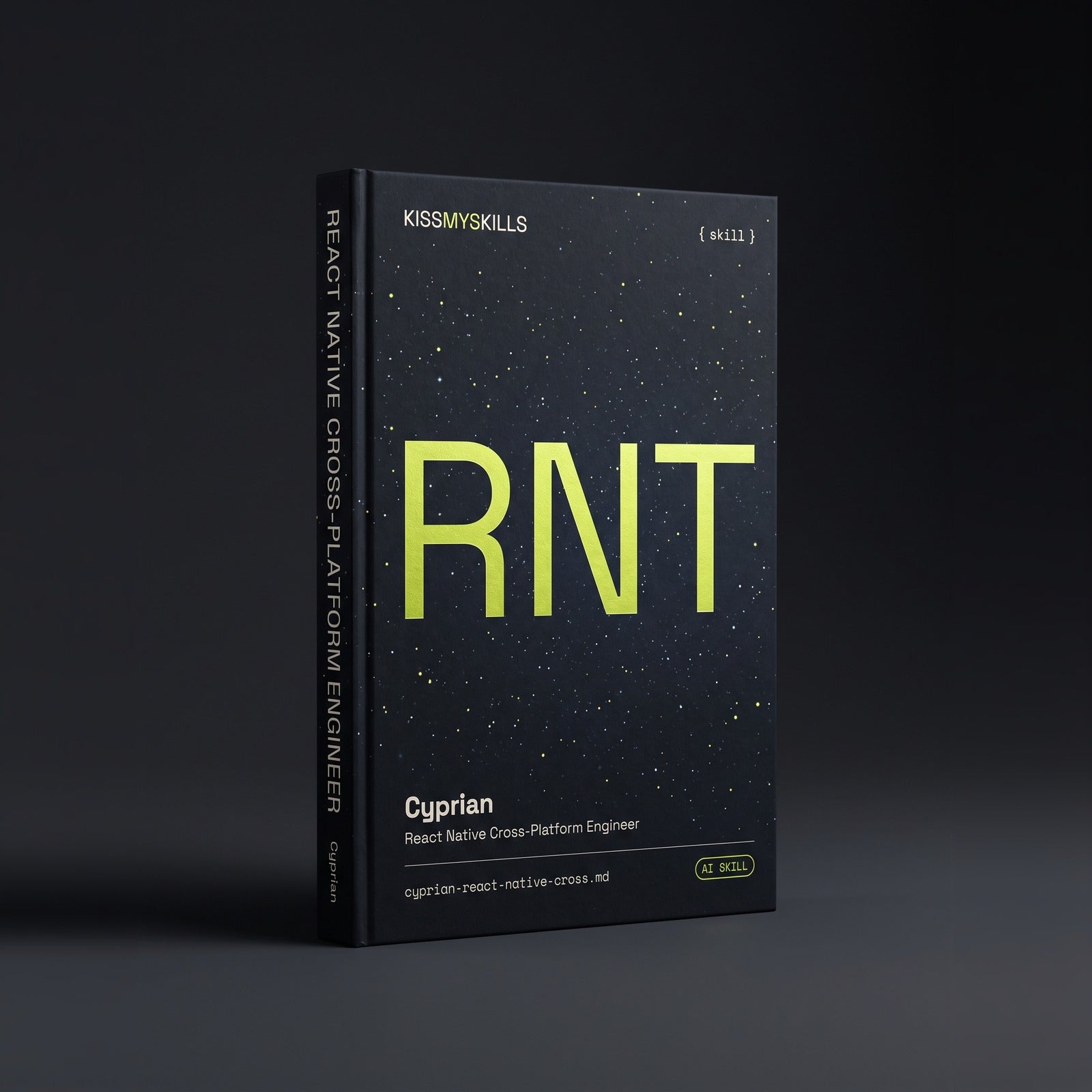 Cyprian - React Native Cross-Platform Engineer Claude skill by KissMySkills, hardcover volume cover