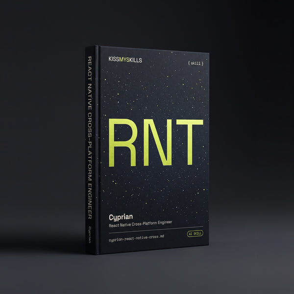 Cyprian - React Native Cross-Platform Engineer Claude skill by KissMySkills, hardcover volume cover
