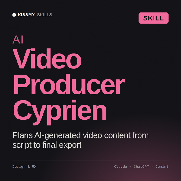 AI Video Producer, Cyprien AI skill by KissMySkills, cover