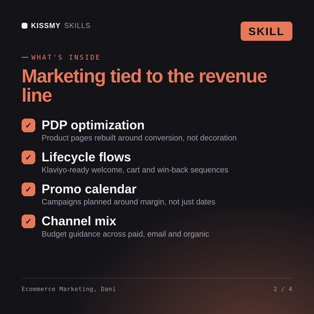 Dani - E-commerce Marketing Specialist AI Skill