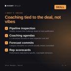 What's inside the Sales Manager, Daniel AI skill: Pipeline inspection, Coaching agendas, Forecast commits, Rep scorecards