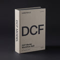DCF Model Claude skill by KissMySkills, warm greige bookcloth cover with the monogram DCF