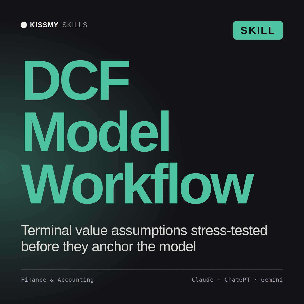 DCF Model Workflow AI skill by KissMySkills, cover