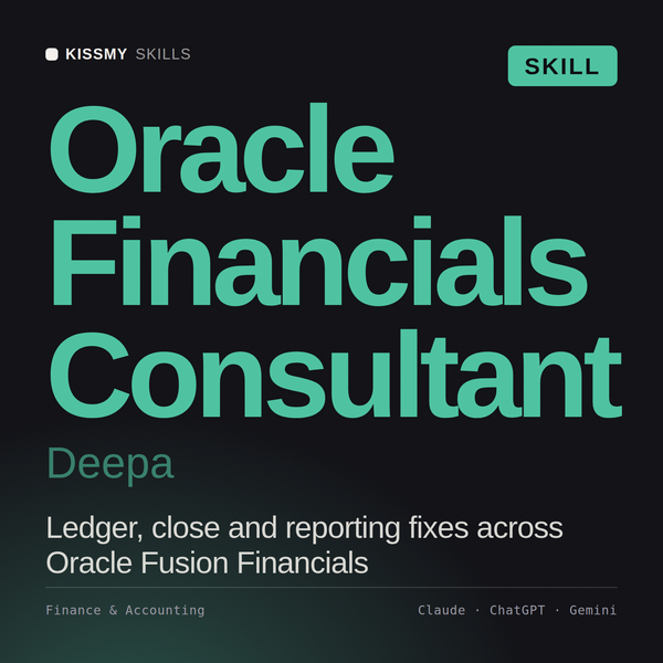 Oracle Financials Consultant, Deepa AI skill by KissMySkills, cover