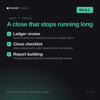 What's inside the Oracle Financials Consultant, Deepa AI skill: Ledger review, Close checklist, Report building