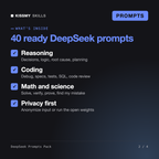 What's inside the DeepSeek Prompts Pack - 40 Reasoning Prompts for DeepThink, Coding and Math: Reasoning, Coding, Math and science, Privacy first