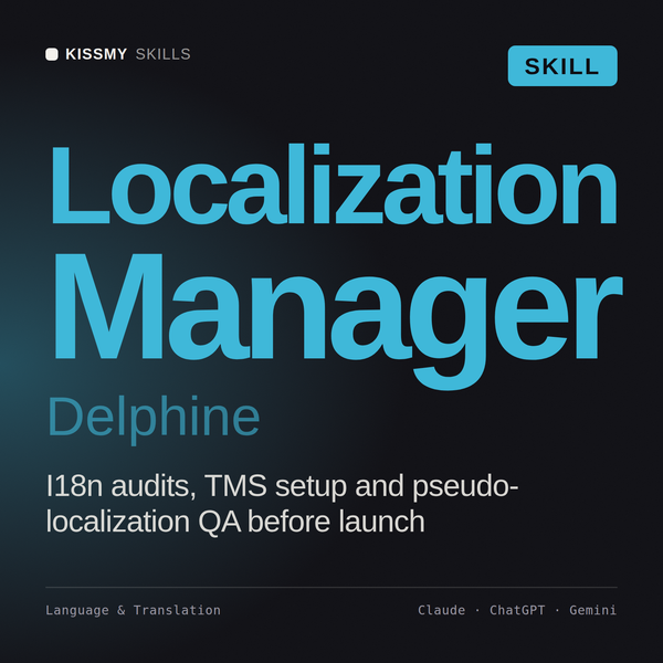 Localization Manager, Delphine AI skill by KissMySkills, cover