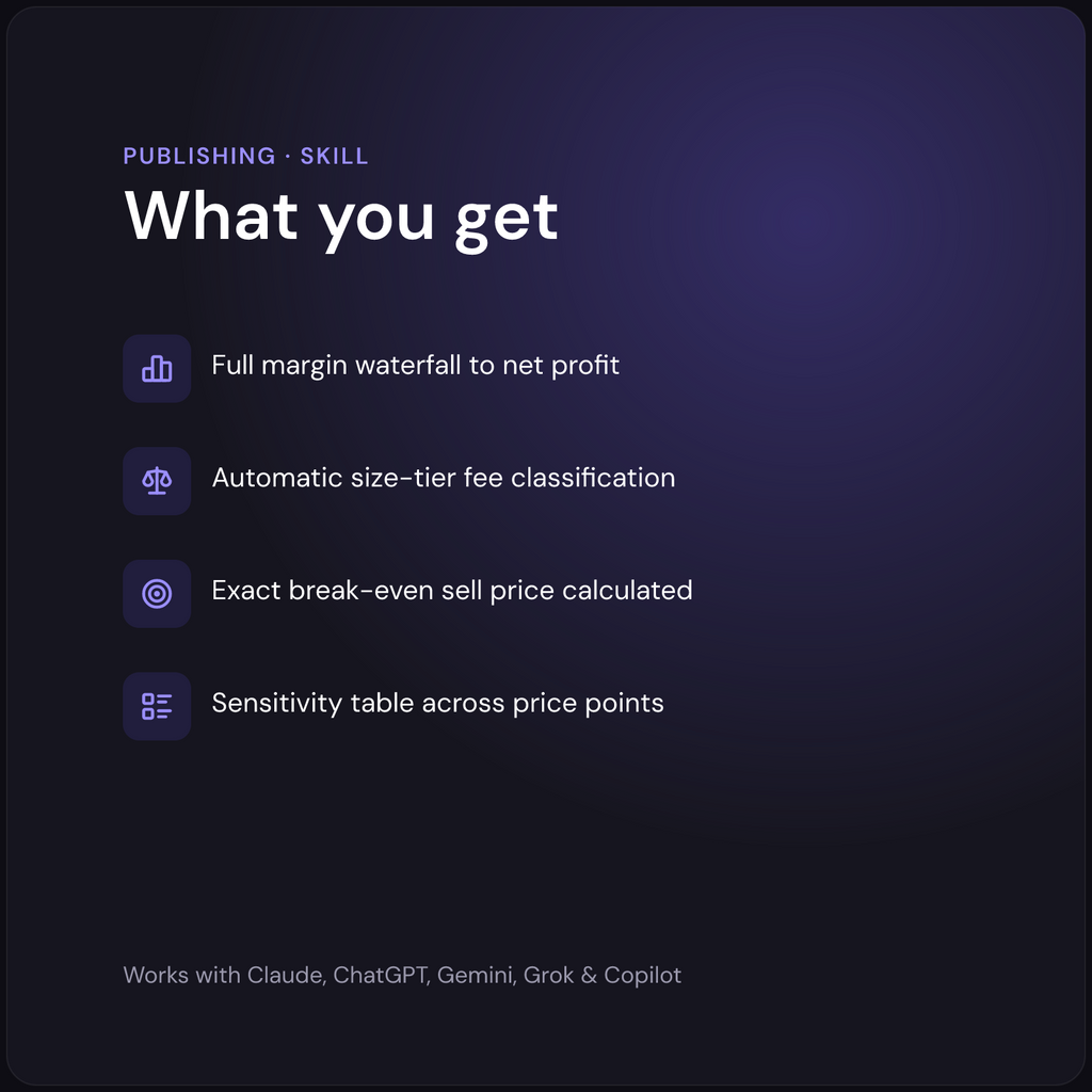 Derek - Amazon FBA Profit Calculator AI Skill - what you get