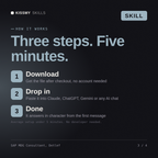 How the SAP MDG Consultant, Detlef AI skill works in three steps: download, drop it into your AI chat, done