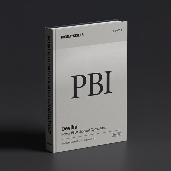 Power BI Dashboard Consultant Claude skill by KissMySkills, hardcover volume cover