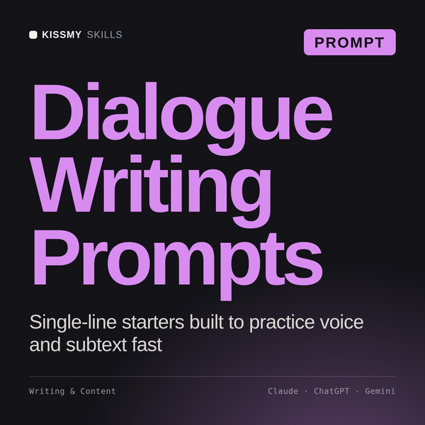Dialogue Writing Prompts AI prompt by KissMySkills, cover