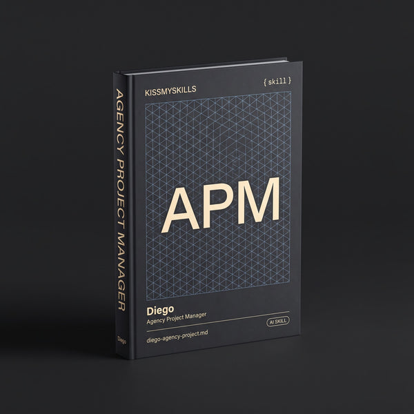 Agency Project Manager Claude skill by KissMySkills, hardcover volume cover