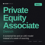 Private Equity Associate, Dietrich AI skill by KissMySkills, cover