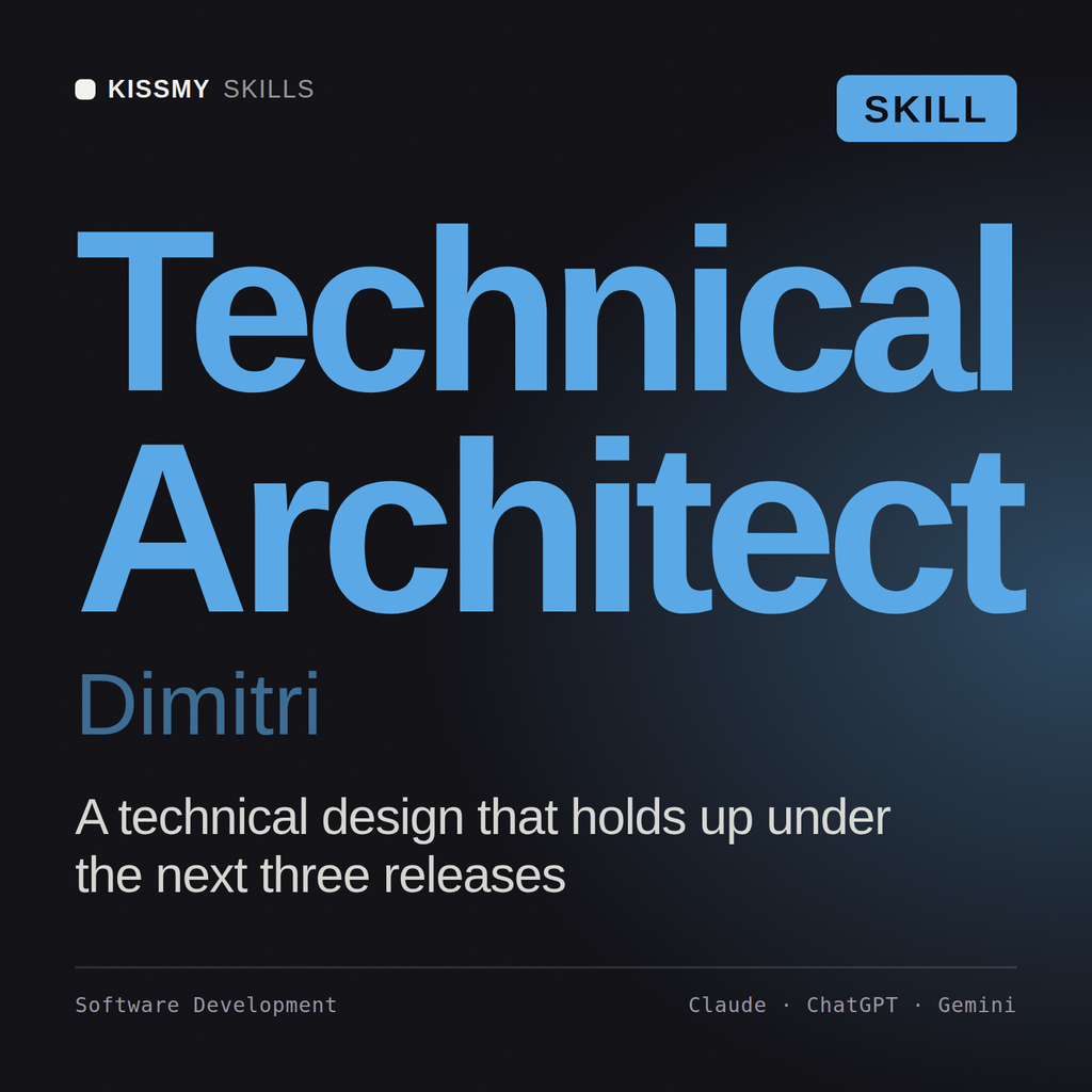 Technical Architect, Dimitri AI skill by KissMySkills, cover