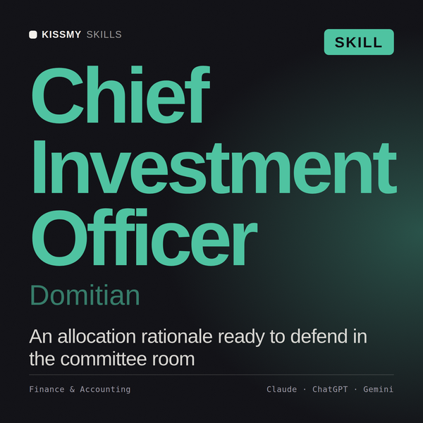 Chief Investment Officer, Domitian AI skill by KissMySkills, cover