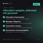 What's inside the Chief Investment Officer, Domitian AI skill: Allocation frameworks, Manager diligence, Committee memos, Governance documentation