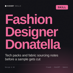 Fashion Designer, Donatella AI skill by KissMySkills, cover