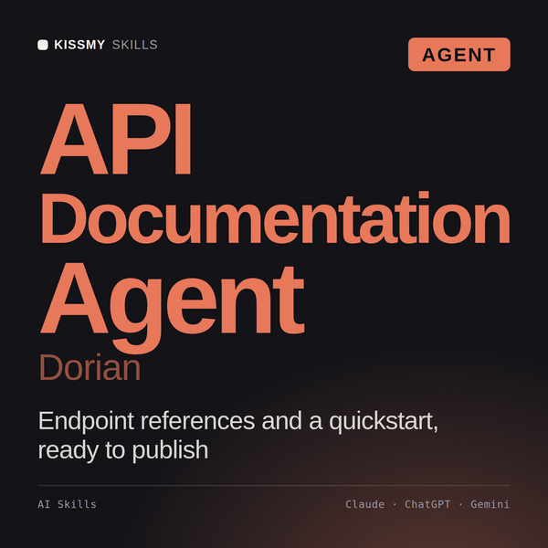API Documentation Agent, Dorian AI agent by KissMySkills, cover