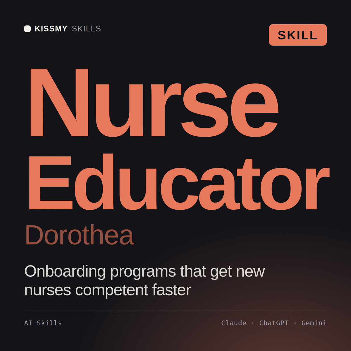Nurse Educator, Dorothea AI skill by KissMySkills, cover