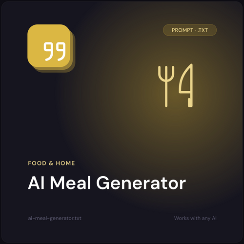 AI Meal Generator prompt cover