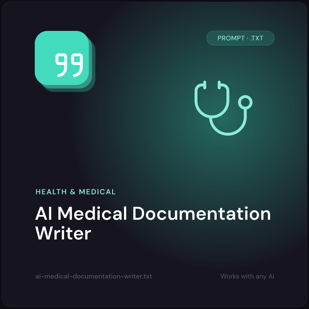 AI Medical Documentation Writer prompt cover