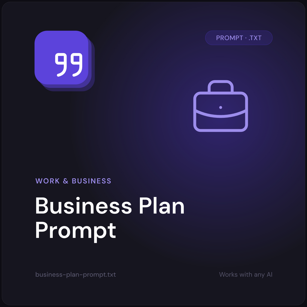 Business Plan Prompt cover