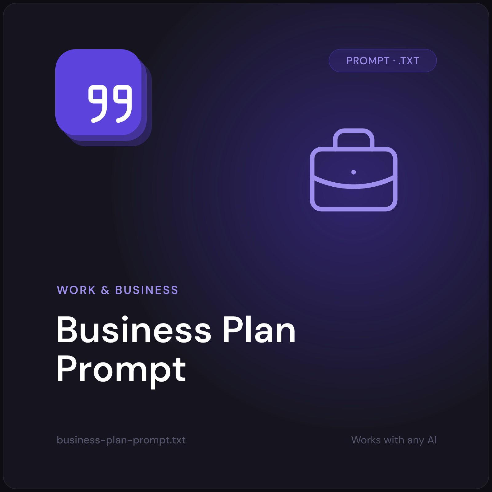 Business Plan Prompt cover