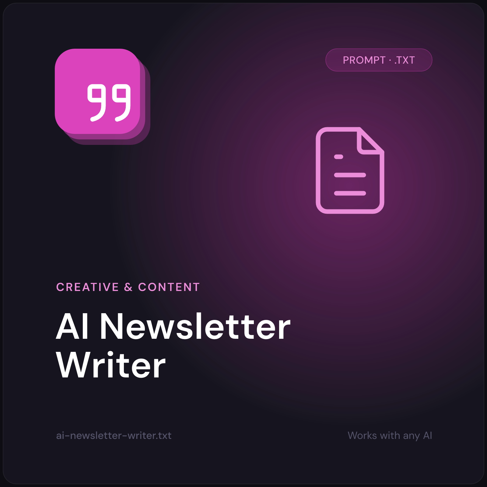 AI Newsletter Writer prompt cover