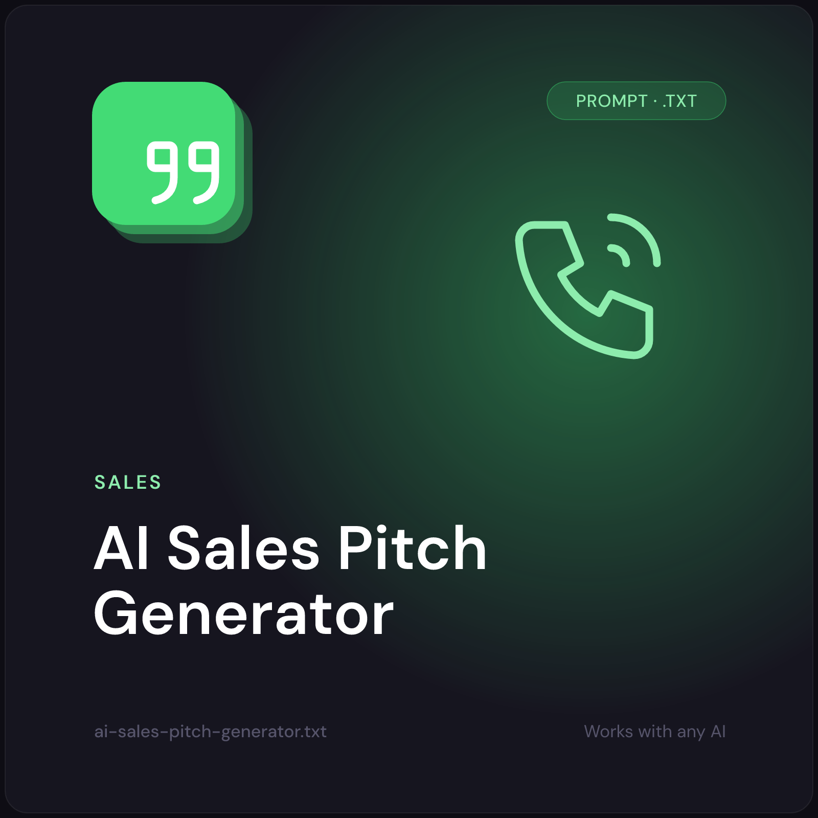 AI Sales Pitch Generator prompt cover