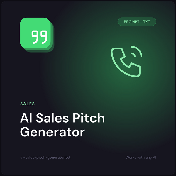 AI Sales Pitch Generator prompt cover
