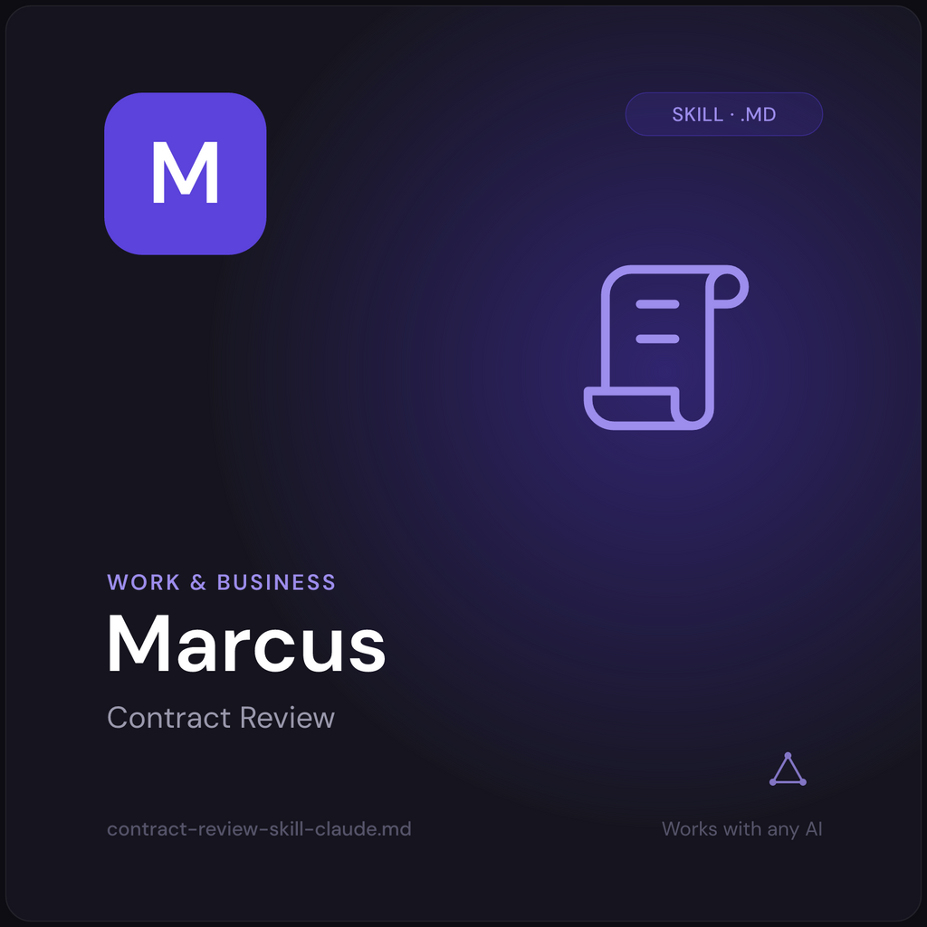 Marcus — Contract Review AI Skill cover