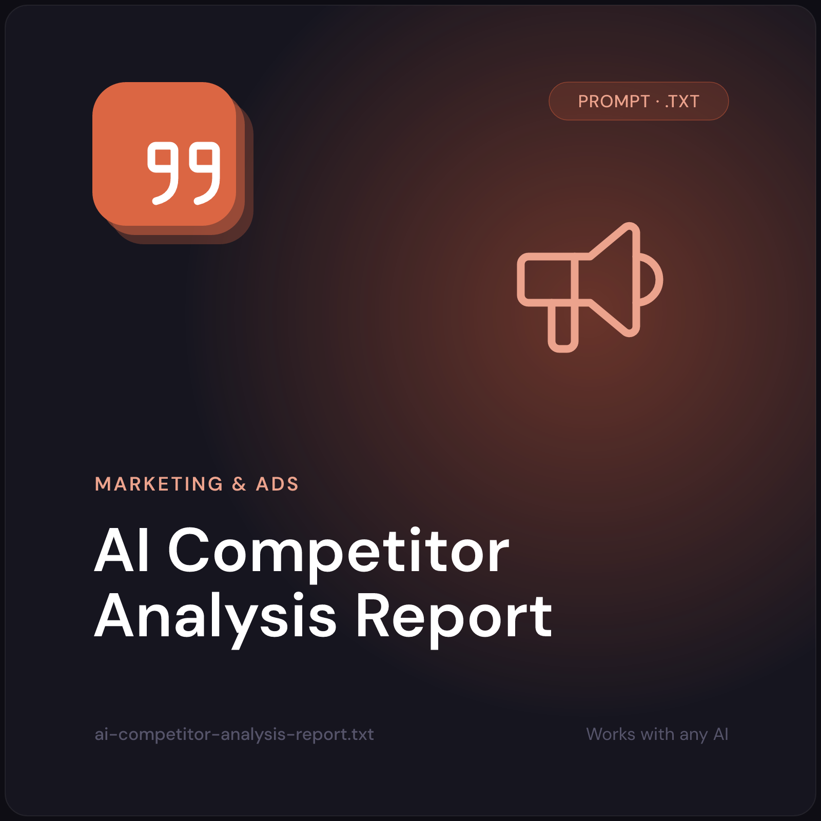 AI Competitor Analysis Report prompt cover