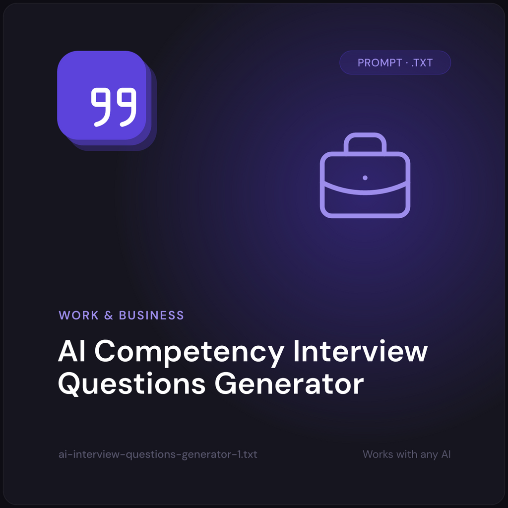 AI Competency Interview Questions Generator prompt cover