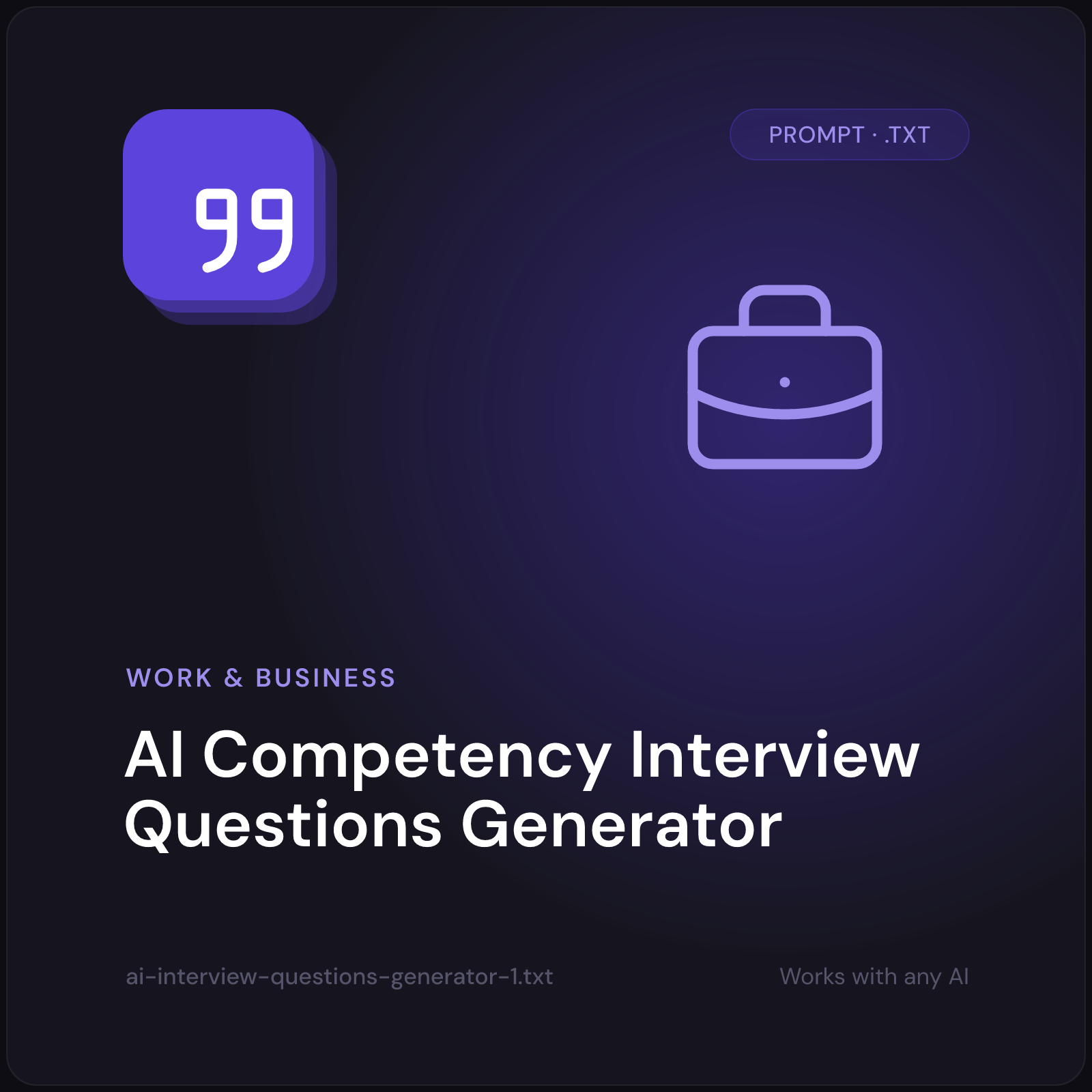 AI Competency Interview Questions Generator prompt cover