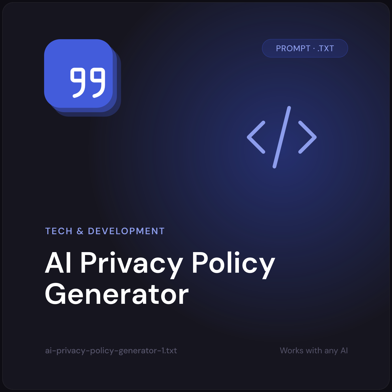 AI Privacy Policy Generator prompt cover