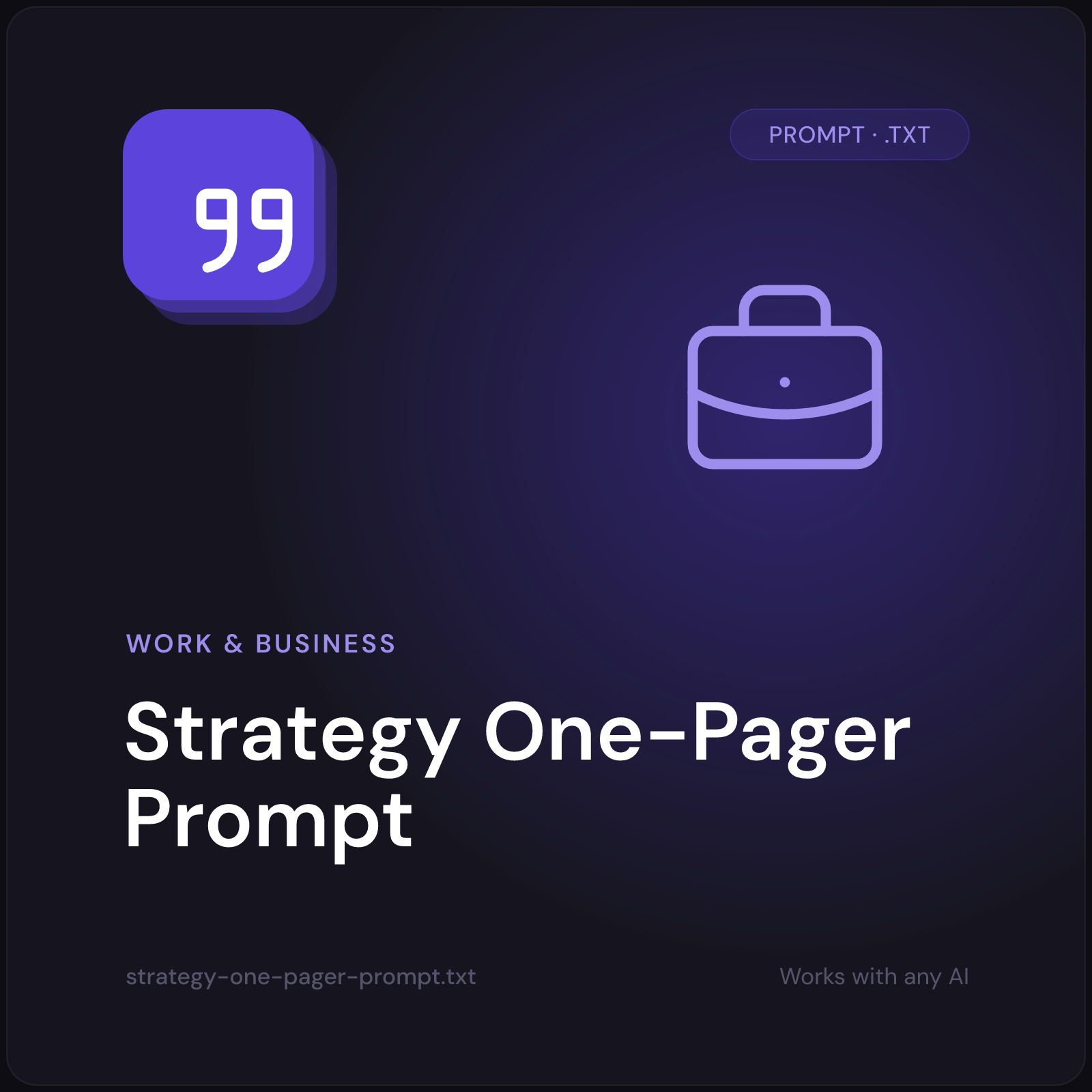 Strategy One-Pager Prompt cover