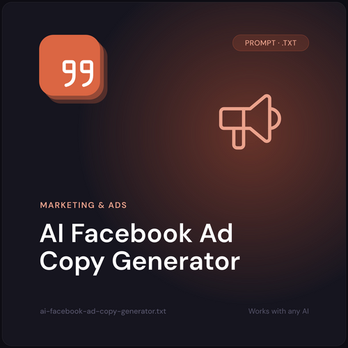 AI Facebook Ad Copy Generator prompt cover